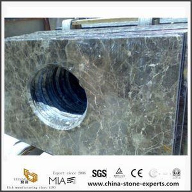 گرم، شہوت انگیز فروخت سیاہ امپراڈور ماربل باتھ روم وینٹی اوپر