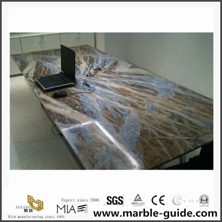 China Best Price Polished Blue Jeans Marble Tile For Commercial Project