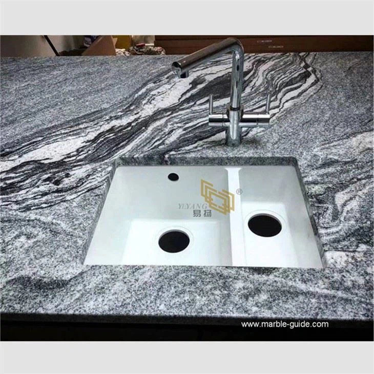 Gray Blue Granite Countertop Kitchen Island